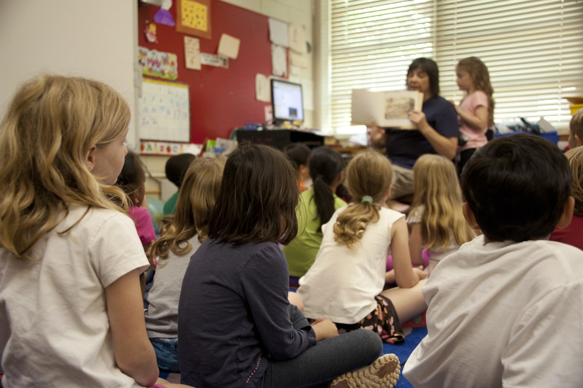 Children sitting in a classroom